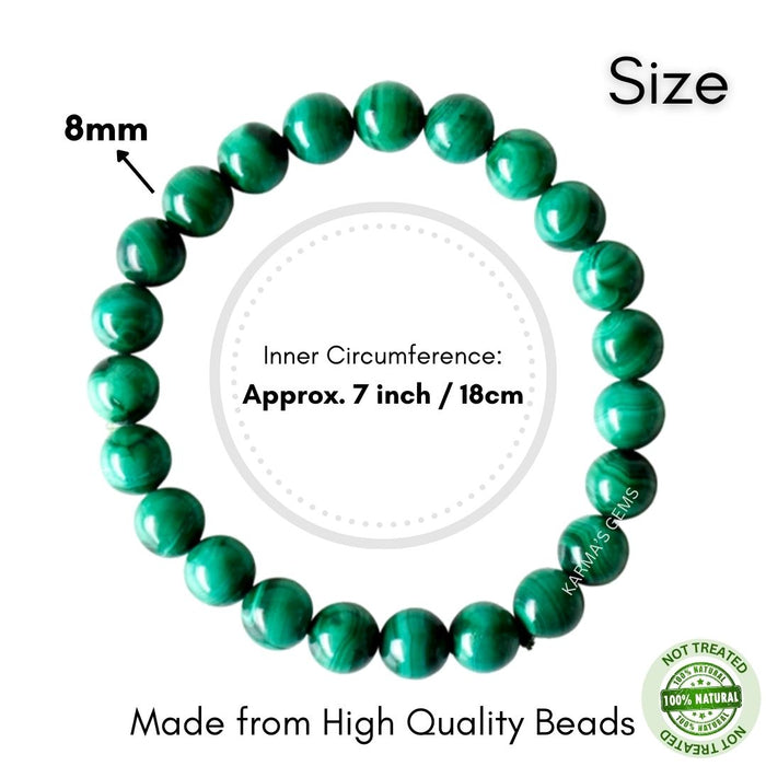 8 MM BEADS MALACHITE BRACELET