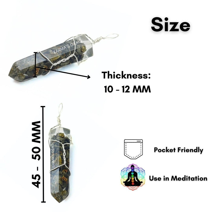 DOUBLE TERMINATED LABRADORITE WRAPPED PENDANT