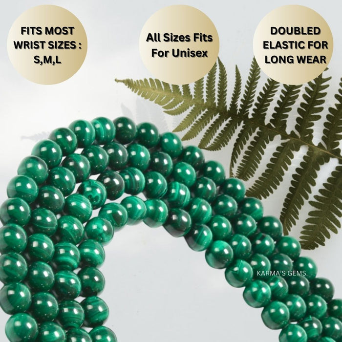 8 MM BEADS MALACHITE BRACELET