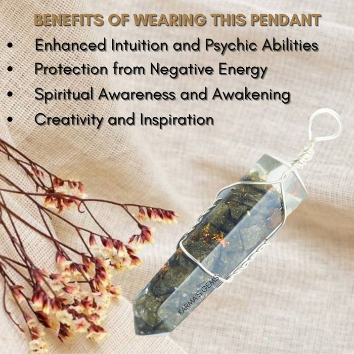 DOUBLE TERMINATED LABRADORITE WRAPPED PENDANT