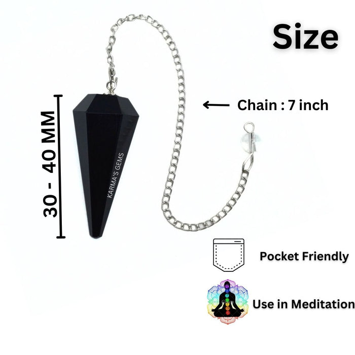 BLACK OBSIDIAN STONE DOWSING PENDULUM