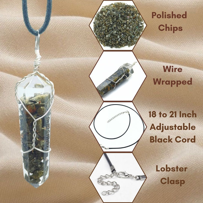 DOUBLE TERMINATED LABRADORITE WRAPPED PENDANT