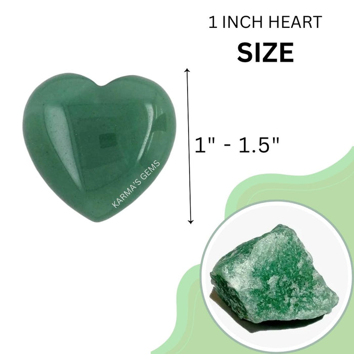 1" GREEN AVENTURINE PUFFY HEART