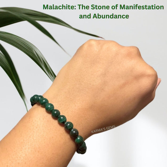 8 MM BEADS MALACHITE BRACELET
