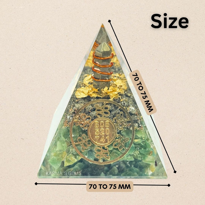 GREEN, PYRITE ZIBU ORGONITE PYRAMID
