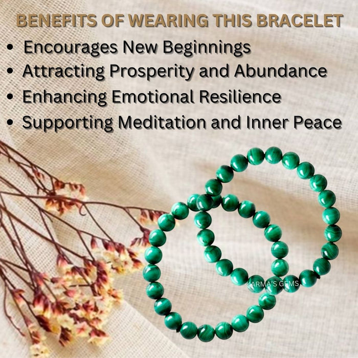 8 MM BEADS MALACHITE BRACELET