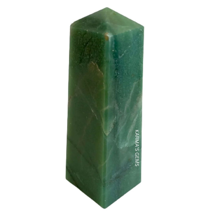 4 CORNER GREEN JADE OBELISK