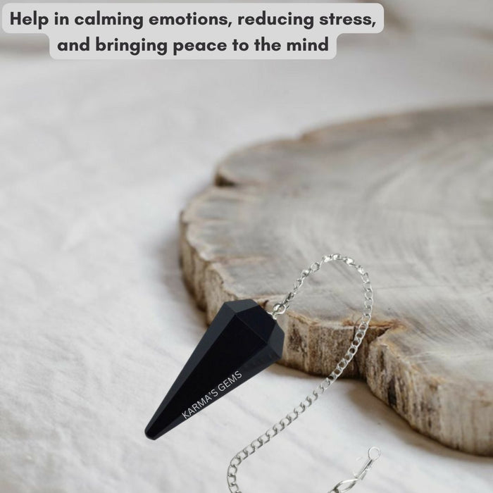BLACK OBSIDIAN STONE DOWSING PENDULUM