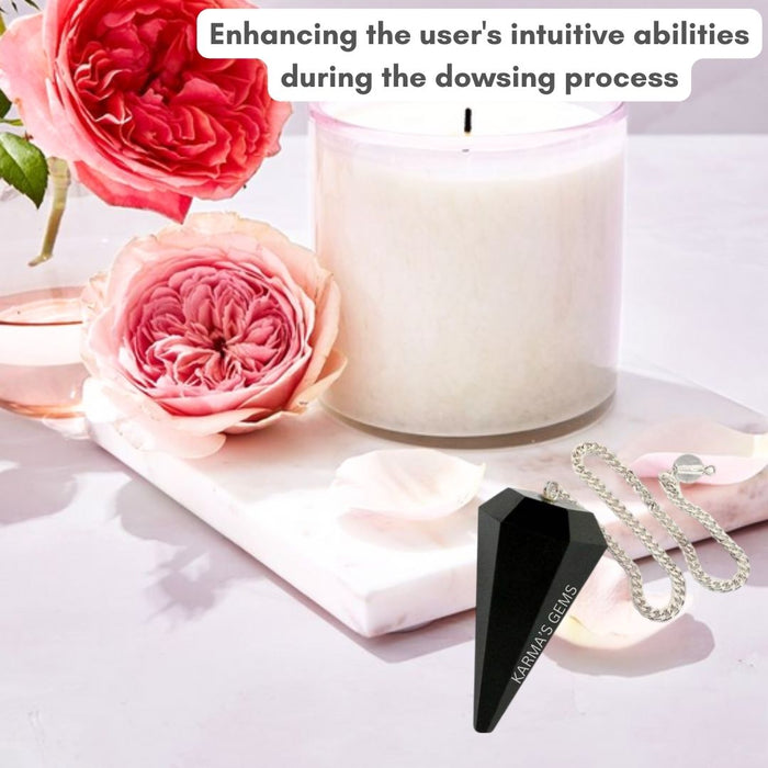 BLACK OBSIDIAN STONE DOWSING PENDULUM