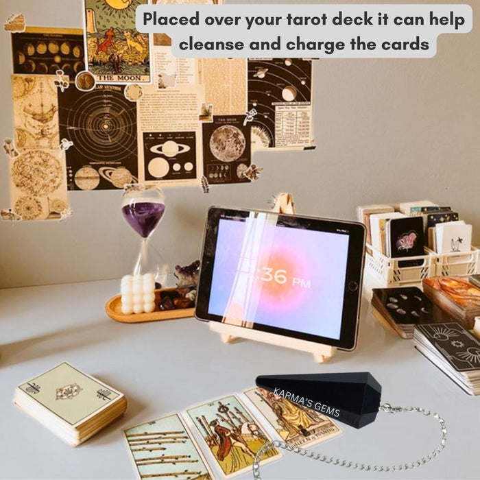 BLACK OBSIDIAN STONE DOWSING PENDULUM