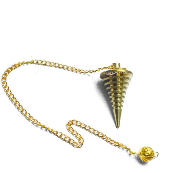 GOLD CONE VERTIVAL HARD COIL DOWSING PENDULUM