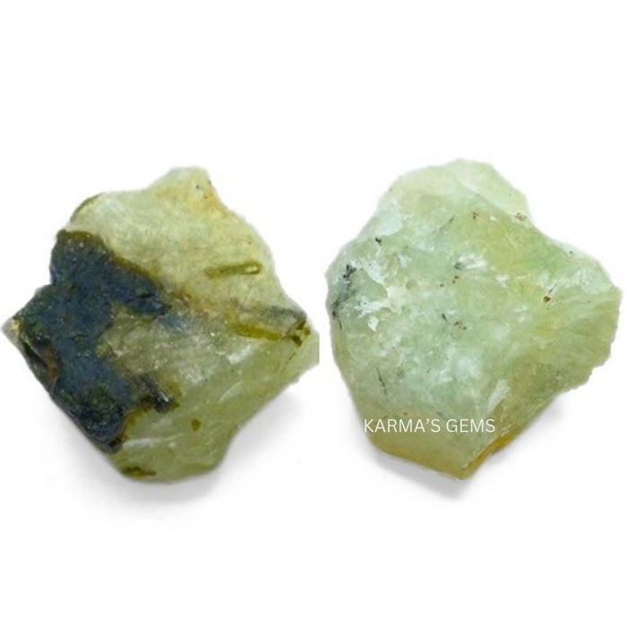 2 PCS 20 TO 25 MM PREHNITE ROUGH STONE