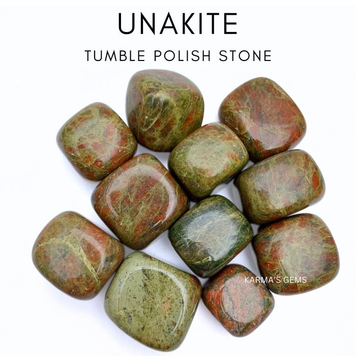 1 PIECE 25 TO 35 MM UNAKITE TUMBLED STONE