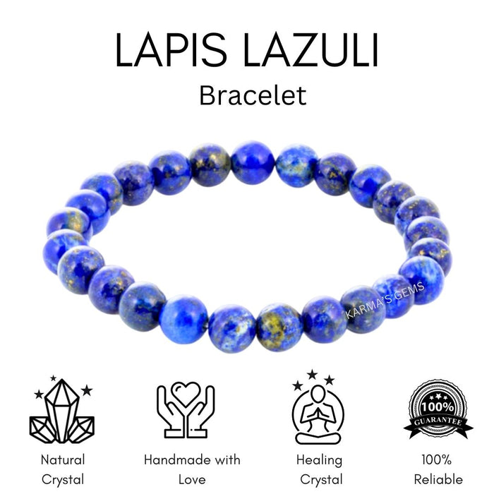 8 MM BEADS LAPIS LAZULI BRACELET