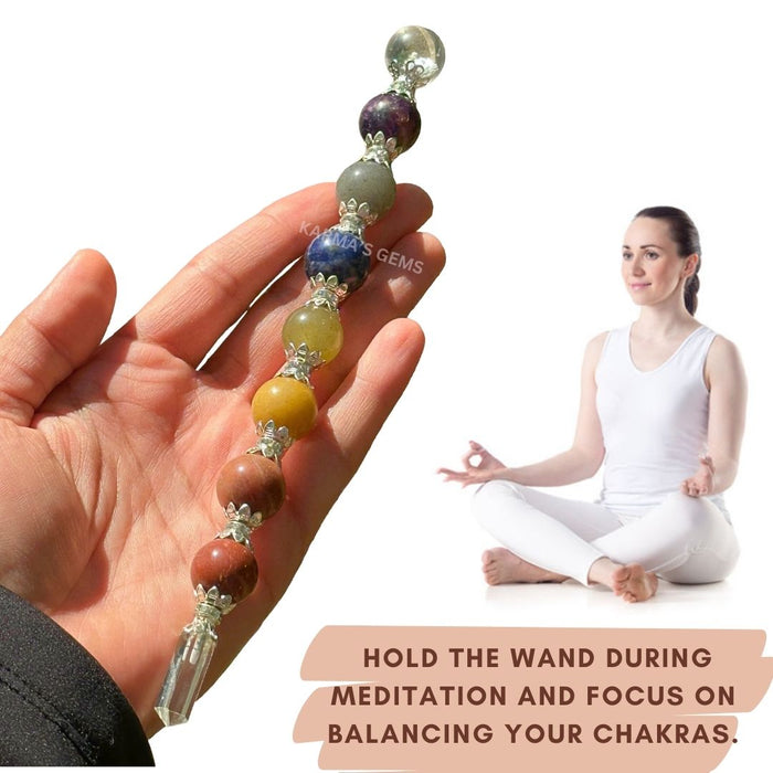 SEVEN CHAKRA BALL HEALING WAND Karmas Gems