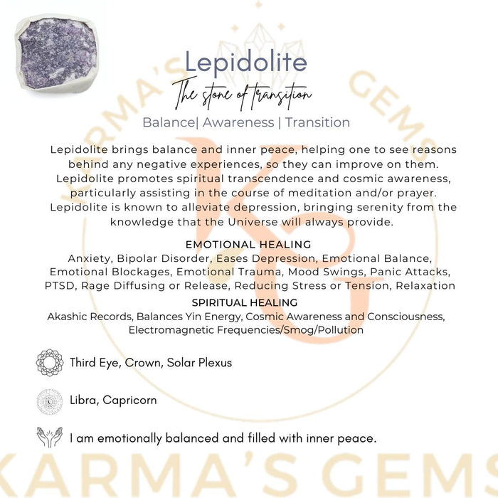 1 PIECE FLAT WRAPPED LEPIDOLITE  ROUGH STONE