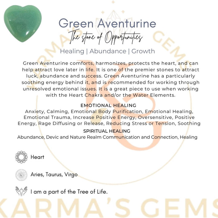 1" GREEN AVENTURINE PUFFY HEART