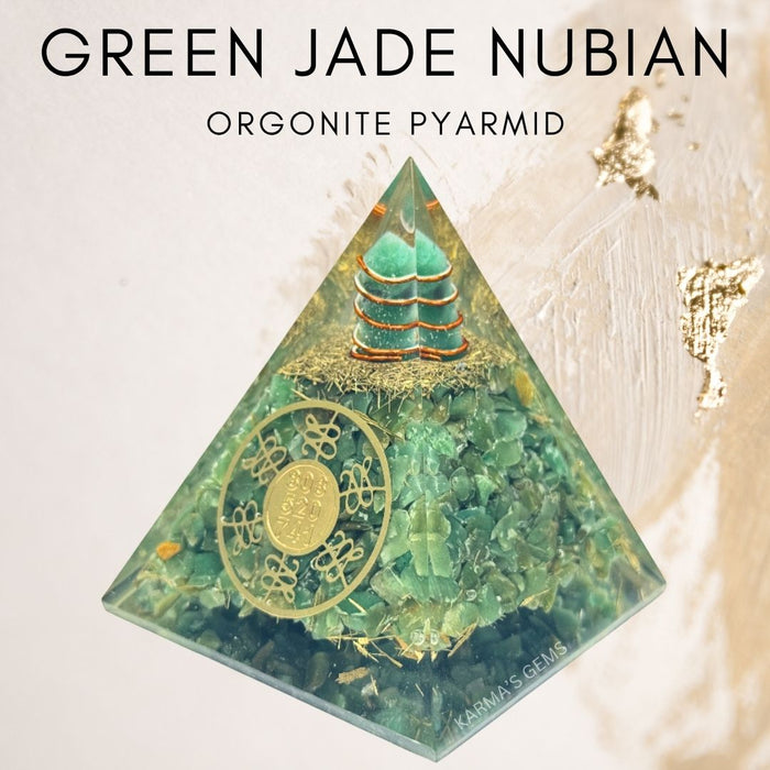 GREEN JADE NUBIAN ORGONITE PYRAMID
