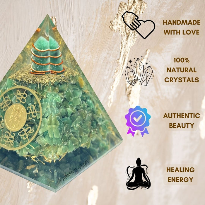 GREEN JADE NUBIAN ORGONITE PYRAMID