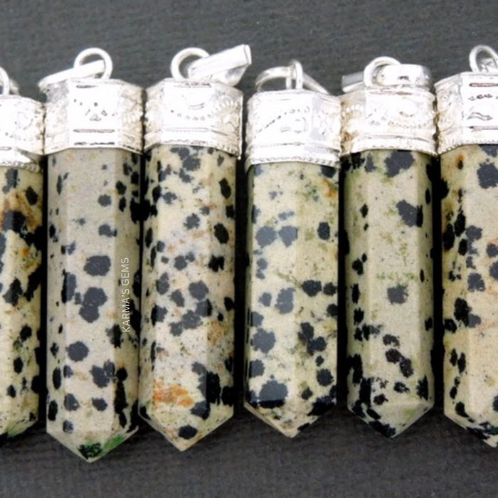 DALMATIAN JASPER  POINT PENCIL PENDANT
