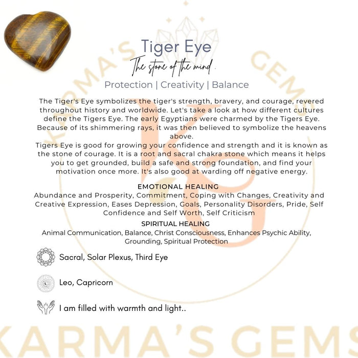 2" TIGER EYE PUFFY HEART