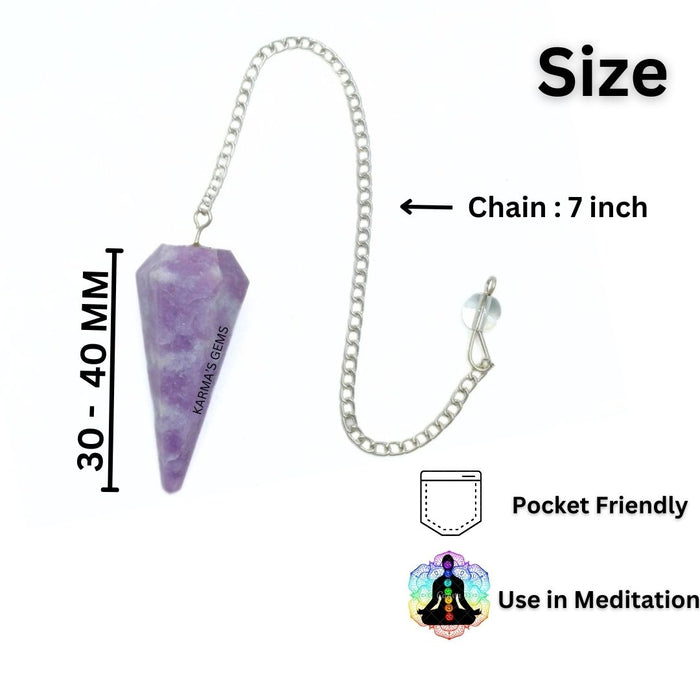 LEPIDOLITE STONE DOWSING PENDULUM