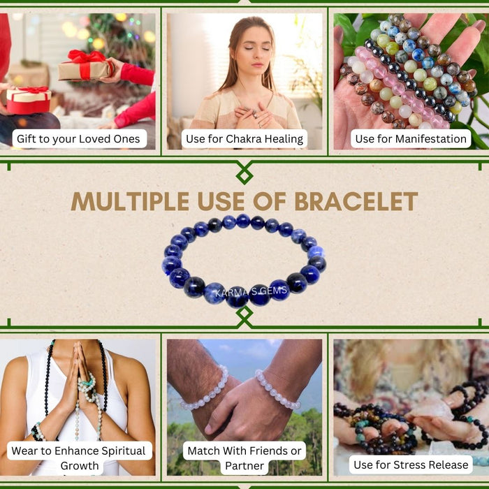 8 MM BEADS SODALITE BRACELET
