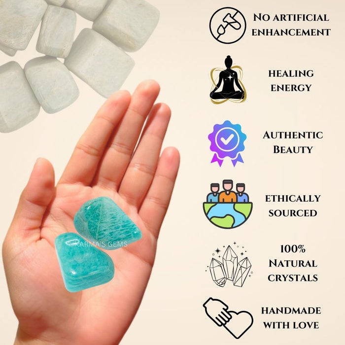 25 TO 35 MM AMAZONITE TUMBLED STONE