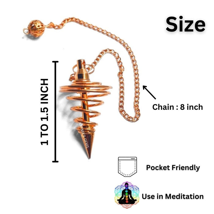 COPPER SPIRAL POINT DOWSING PENDULUM
