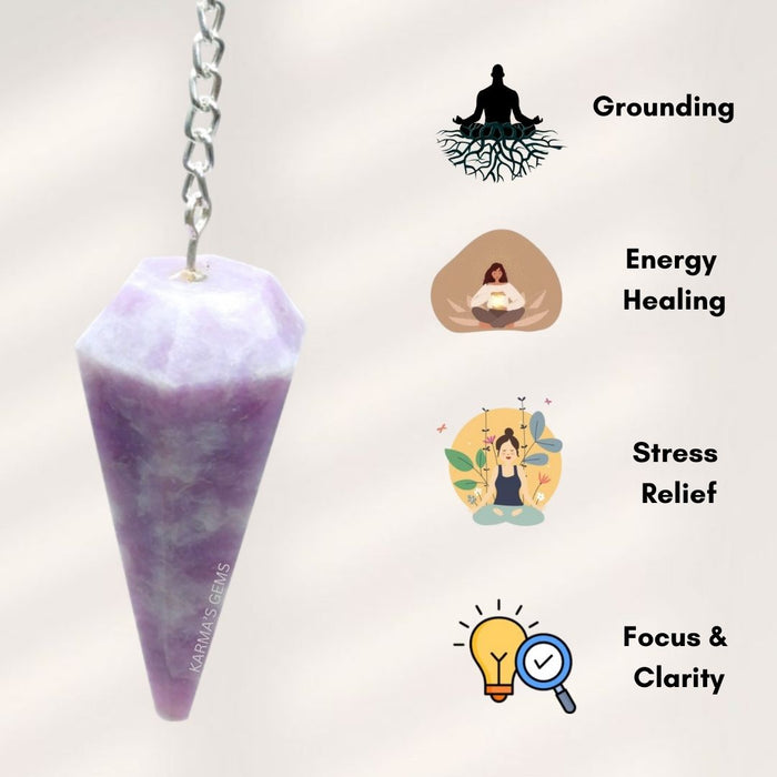 LEPIDOLITE STONE DOWSING PENDULUM