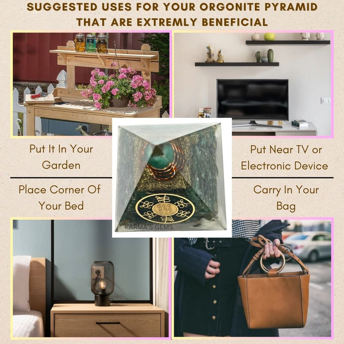 GREEN JADE NUBIAN ORGONITE PYRAMID