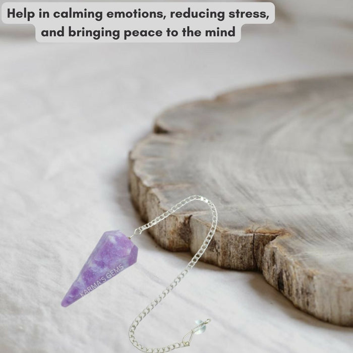 LEPIDOLITE STONE DOWSING PENDULUM