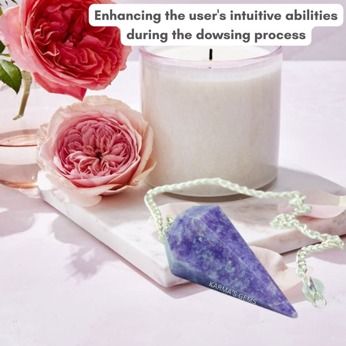 LEPIDOLITE STONE DOWSING PENDULUM