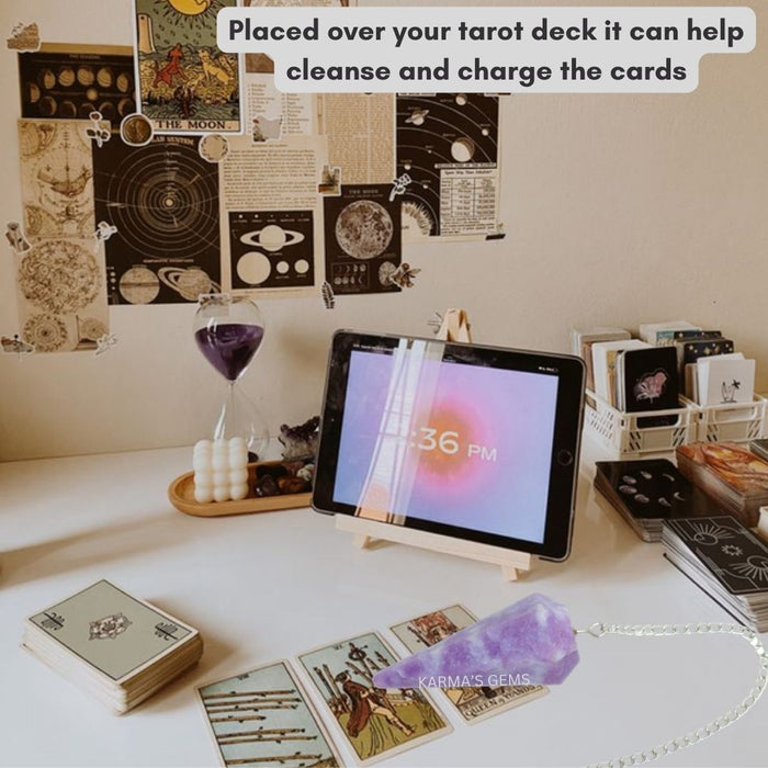 LEPIDOLITE STONE DOWSING PENDULUM