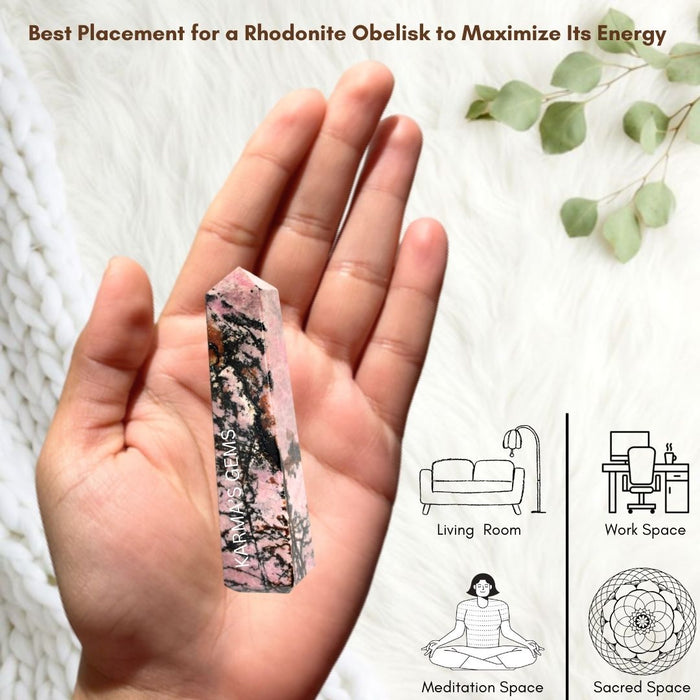 4 CORNER RHODONITE OBELISK