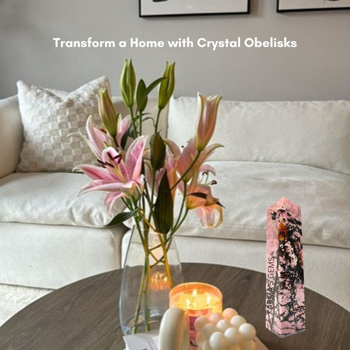 4 CORNER RHODONITE OBELISK