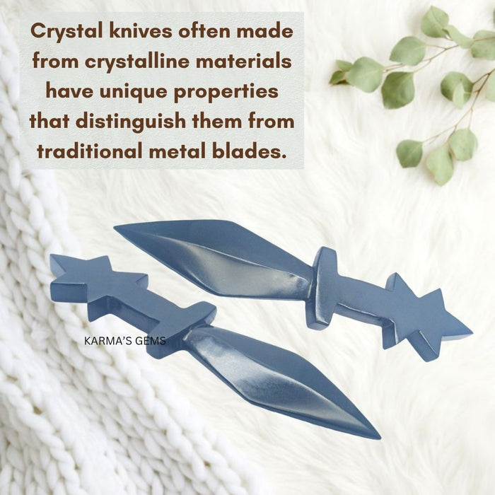 BLACK OBSIDIAN CRYSTAL KNIFE