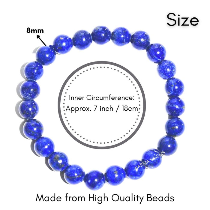 8 MM BEADS LAPIS LAZULI BRACELET