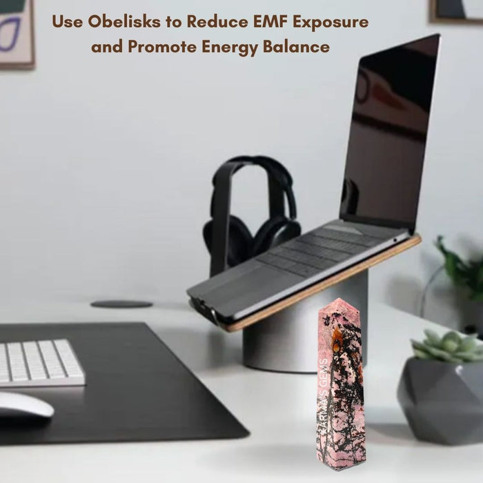 4 CORNER RHODONITE OBELISK