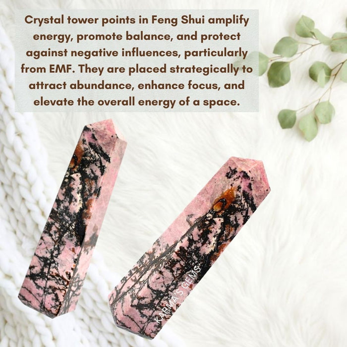 4 CORNER RHODONITE OBELISK