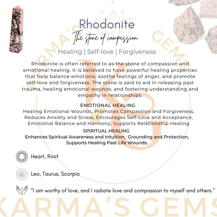 4 CORNER RHODONITE OBELISK