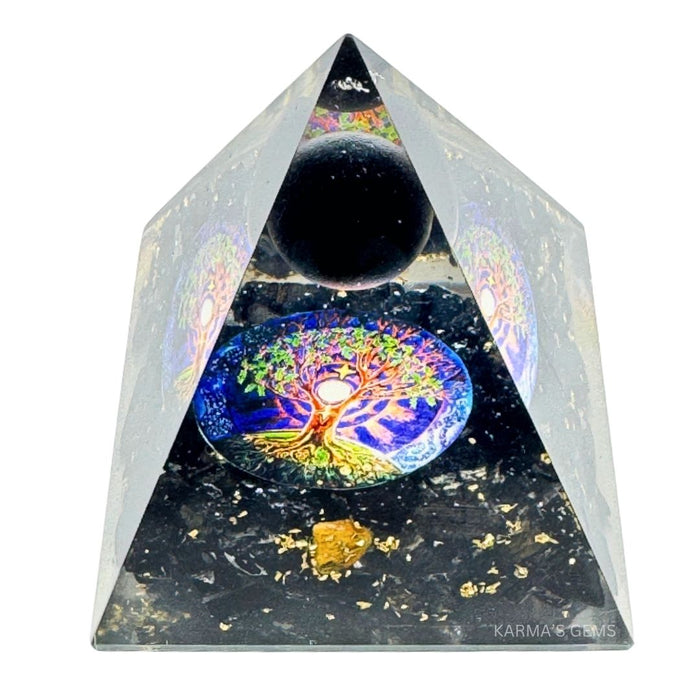 BLACK TOURMALINE NUBIAN ORGONITE PYRAMID