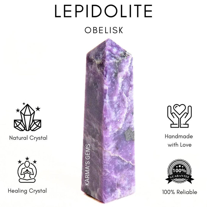4 CORNER LEPIDOLITE OBELISK