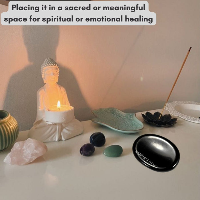 BLACK OBSIDIAN WORRY THUMB STONE