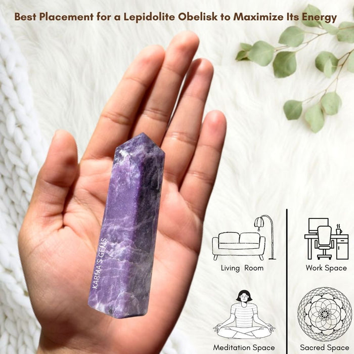 4 CORNER LEPIDOLITE OBELISK