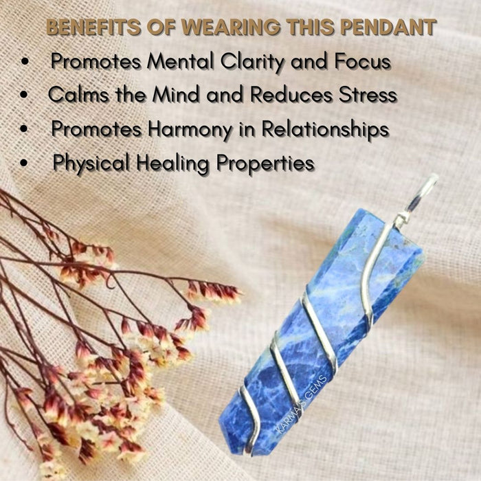FLAT WRAPPED SODALITE PENDANT