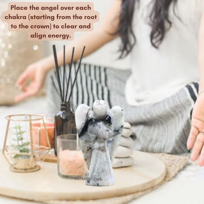 RAINBOW MOONSTONE CRYSTAL ANGEL Karmas Gems