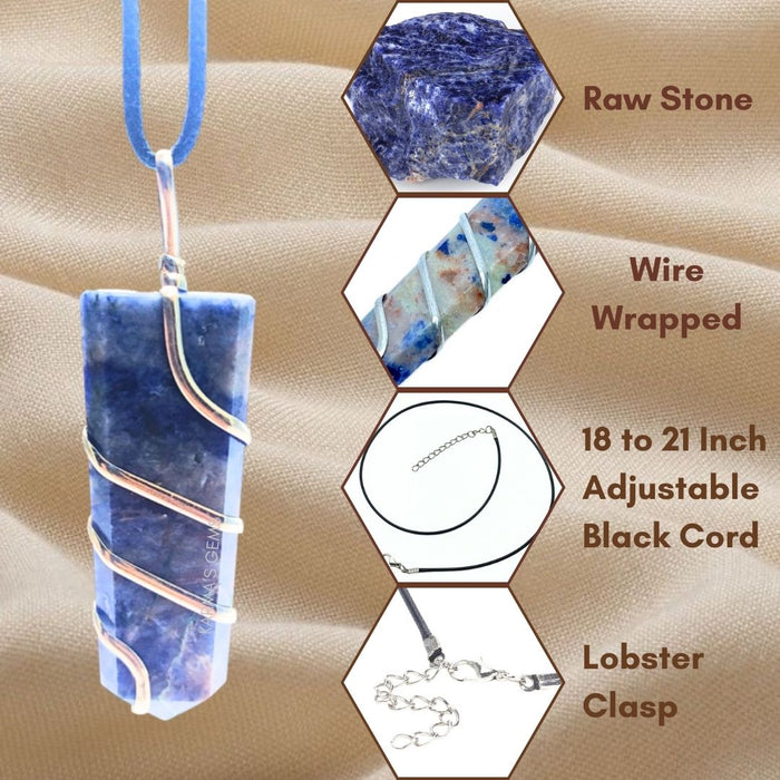 FLAT WRAPPED SODALITE PENDANT