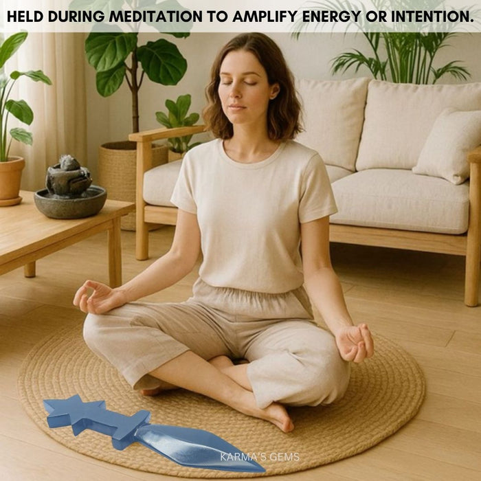 BLACK OBSIDIAN CRYSTAL KNIFE