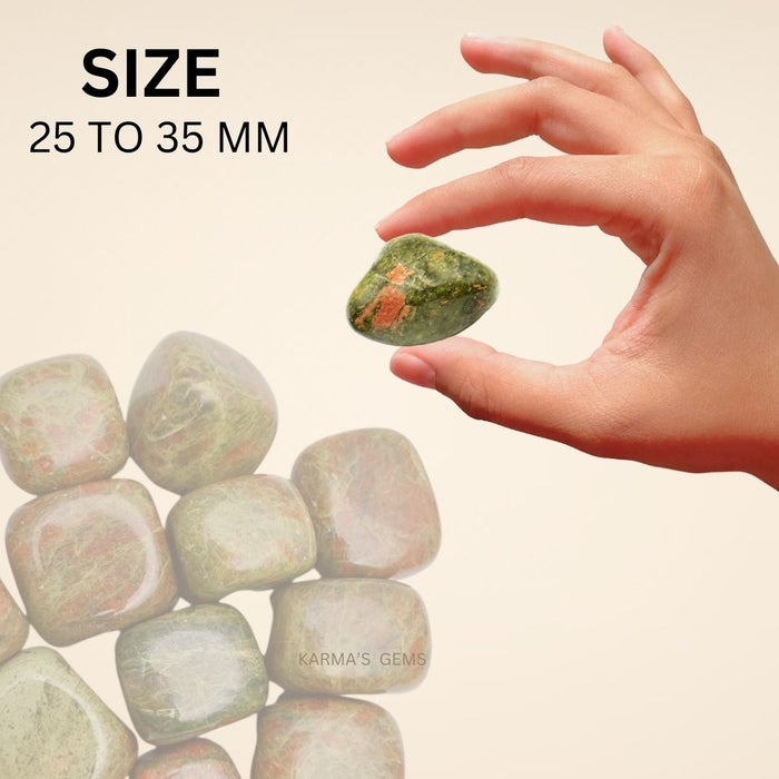 1 PIECE 25 TO 35 MM UNAKITE TUMBLED STONE